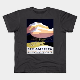 Restored Vintage WPA See America, See Montana Poster Kids T-Shirt